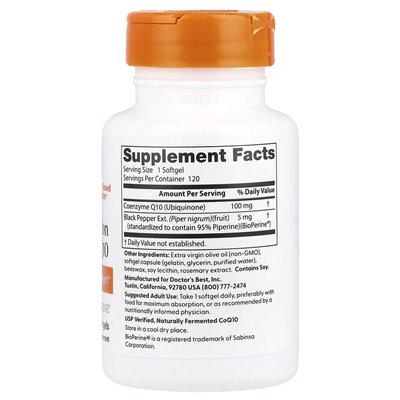 Najlepszy lekarz, wysoka absorpcja COQ10, 100 mg, 120 softgels