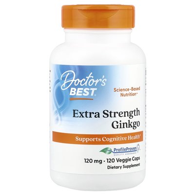 Doktor's Best, Extra Strength Ginkgo, 120 mg, 120 czapek wegetariańskich Doktor's Best, Extra Strength Ginkgo, 120 mg, 120 czapek wegetariańskich