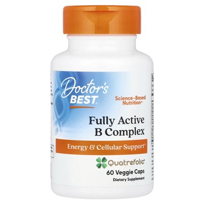 Doctor's Best, Fully Active B Complex z Quatrefolic, 60 kapsułek roślinnych Doctor's Best, Fully Active B Complex z Quatrefolic, 60 kapsułek roślinnych
