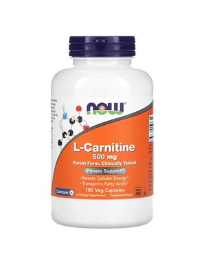 NOW Foods, L-Carnitin, 500 mg, 180 vegetarische Kapseln