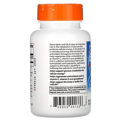 Doctor Best, Alpha Lipoic Acid 600, 600mg, 60 Vegetarian Caps