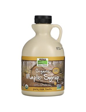 NOW Foods, Prawdziwe Jedzenie, Organiczny Syrop Klonowy, Klasa A, Kolor Bursztynowy, 32 uncji (946 ml)