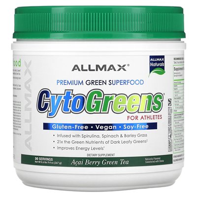 Allmax, Cytogreens® dla sportowców, zielona herbata Acai Berry, 0,6 funta (267 g)