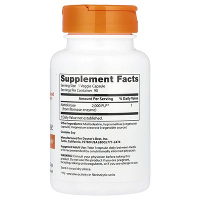 Doktor's Best, Nattokinase, 2000 FUS, 90 vegetarische Kapseln