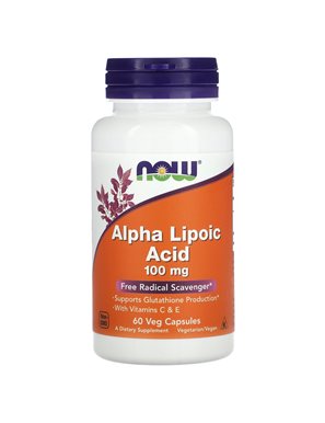 NOW Foods, Alpha-Liponsäure, 100 mg, 60 vegetarische Kapseln NOW Foods, Alpha-Liponsäure, 100 mg, 60 vegetarische Kapseln