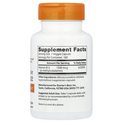 Najlepszy, w pełni aktywny B12, 1500 mcg, 180 czapek wegetariańskich Najlepszy, w pełni aktywny B12, 1500 mcg, 180 czapek wegetariańskich