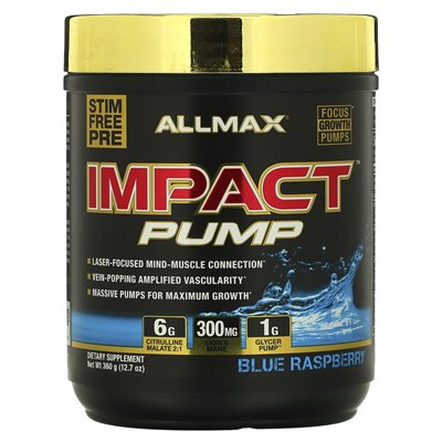 Allmax, Impact ™ Pump, Blue Raspberry, 12,7 uncji (360 g)