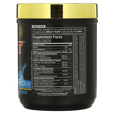 Allmax, Impact ™ Pump, Blue Raspberry, 12,7 uncji (360 g)