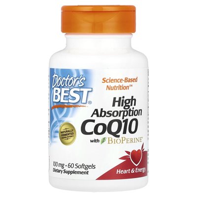 Najlepszy, wysoko absorpcja COQ10 z bioperiną, 100 mg, 60 miękkich Najlepszy, wysoko absorpcja COQ10 z bioperiną, 100 mg, 60 miękkich