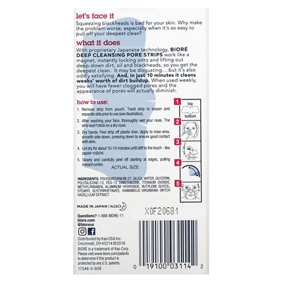 Biore Deep Pore Cleansing Strips Original 14 Nasenstreifen