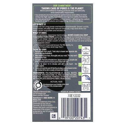 Bior Deep Pore Strips Charcoal 6 Nasenstreifen