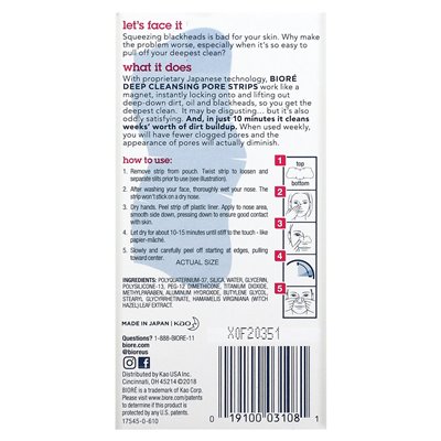 Biore, Deep Pore Strips, Original, 8 Nasenstreifen