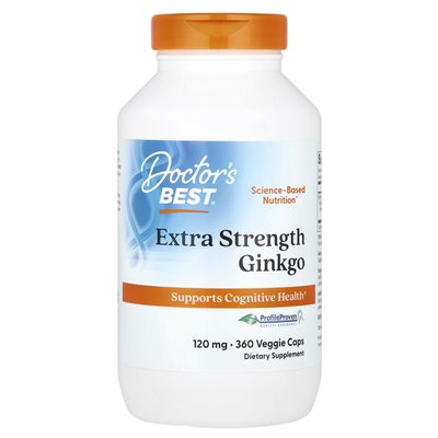 Doktor's Best, Extra Strength Ginkgo, 120 mg, 360 czapek wegetariańskich