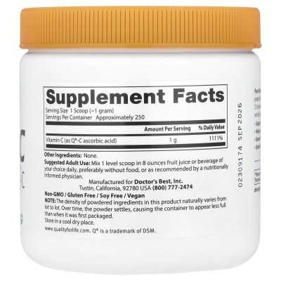 Das beste reine Vitamin C-Pulver von Q®-C, 8,8 oz (250 g)