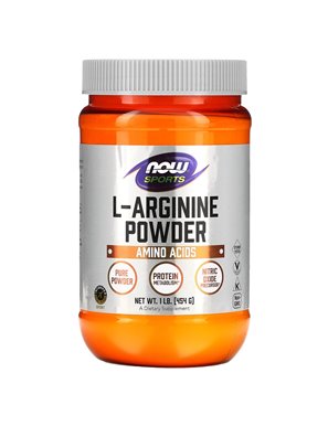 NOW Foods, Sporty, Proszek L-Argininy, 1 funt (454 g)