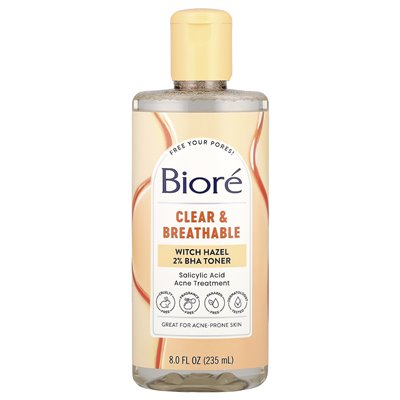 Biore, Clear &amp Oddychający, Witch Hazel 2% BHA Toner, 8 Fl Oz (235 ml)