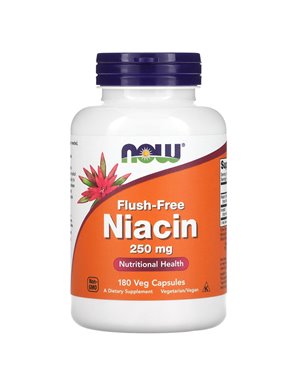 NOW Foods, Flush-Free Niacyna, 250 mg, 180 Wegetariańskich Kapsułek