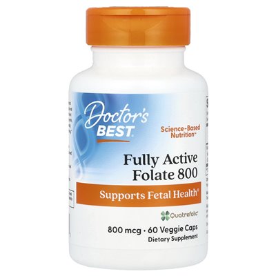 Najlepszy, w pełni aktywny folian 800, 800 mcg, 60 czapek wegetariańskich