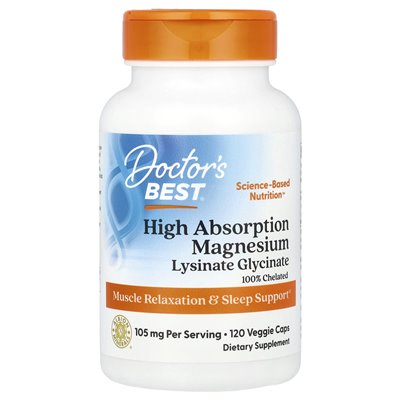 Bestes hochabsorbierbares Magnesium, 105 mg, 120 vegetarische Kapseln (52,5 mg pro Kapsel)