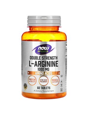NOW Foods, Podwójna Siła L-Argininy, 1000 mg, 60 Tabletek