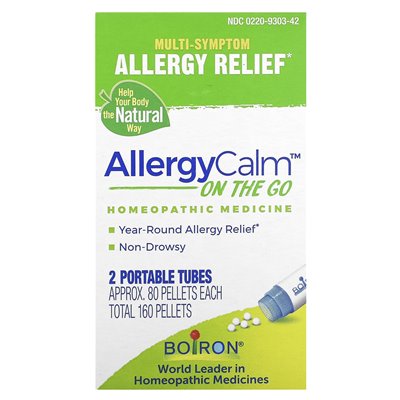 Boiron, AllergyCalm On The Go, 2 Portables Tubes, Approx. 80 Pellets Each Boiron, AllergyCalm On The Go, 2 Portables Tubes, Approx. 80 Pellets Each