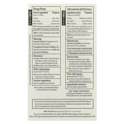 Bach, oryginalne środki zaradcze kwiatów, zestaw fokusowy, klarowność umysłu, 3 droppery, 0,35 fl oz (10 ml)