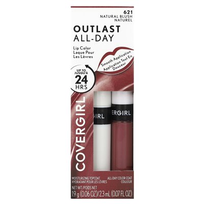 Covergirl, Outlast All-Day, wargi, 621 Natural Blush, 2-częściowy zestaw