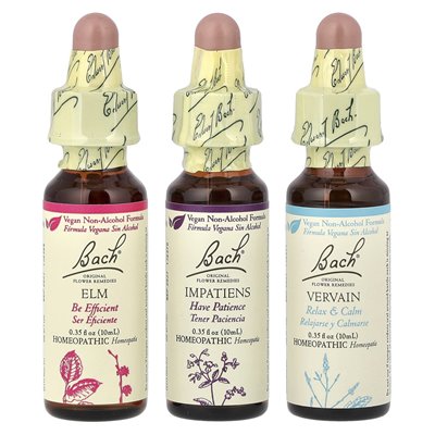 Bach, oryginalne środki zaradcze kwiatów, zestaw motywacyjny, gotowe, 3 kropliny, 0,35 fl oz (10 ml)