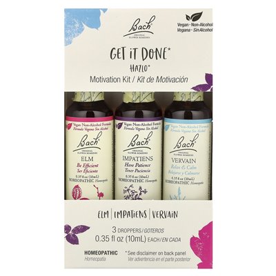 Bach, oryginalne środki zaradcze kwiatów, zestaw motywacyjny, gotowe, 3 kropliny, 0,35 fl oz (10 ml)