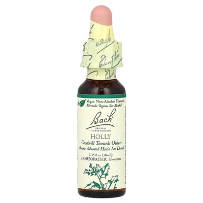Bach, oryginalne środki zaradcze kwiatów, Holly, 0,35 fl oz (10 ml)
