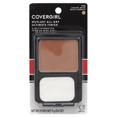Covergirl, Outlast All-Day, Ultimate Finish 3-in-1 Foundation, 450 Creamy Beige, 0,4 Unzen (11 g)