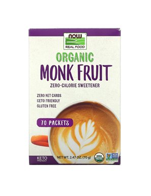 NOW Foods, Real Food, kalorienfreier Bio-Mönchsfrucht-Süßstoff, 70 Packungen, 2,47 oz (70 g)