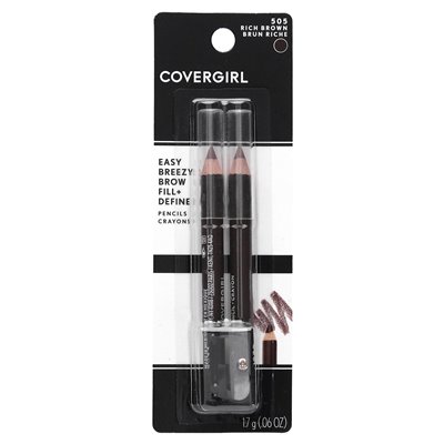 Covergirl, Easy Breezy Brow, Füll- und Definitionsstifte, 505 Rich Brown, 0,06 oz (1,7 g)