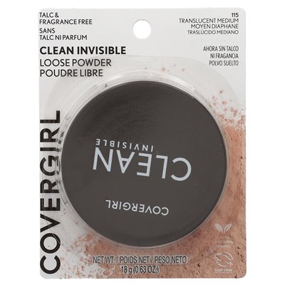 Covergirl, Clean Invisible, loser Puder, 115 Semi-Permanent Medium, 0,63 oz (18 g)