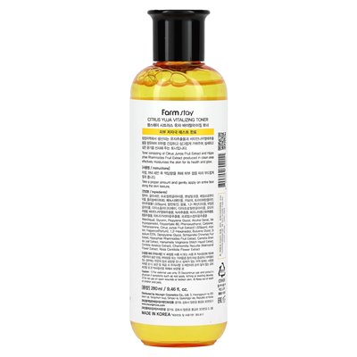 Farmstay, Citrus Yuja, Vitalisierendes Gesichtswasser, 6,46 fl oz (280 ml)