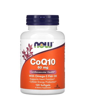 NOW Foods, CoQ10 z Olejem Rybim Omega-3, 60 mg, 120 Softgeli NOW Foods, CoQ10 z Olejem Rybim Omega-3, 60 mg, 120 Softgeli