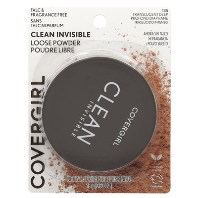 Covergirl, Clean Invisible, Loose Powder, 135 Translucent Deep, 0.63 oz (18 g)