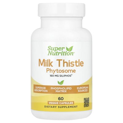 Super Nutrition, Milk Thistosom, 160 mg, 60 kapsułek wegetariańskich