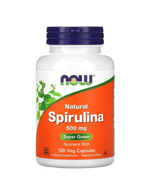 NOW Foods, Natural Spirulina, 500mg, 120 Vegetarian Capsules