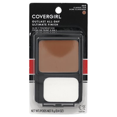 Covergirl, Outlast All-Day, Ultimate finans 3-in-1 Foundation, 460 Classic Tan, 0,4 uncji (11 g)