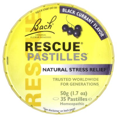 Bach, Rescue® Pastilles, Natural Stress Relief, Black Currant, 35 Pastilles, 1,7 uncji (50 g)