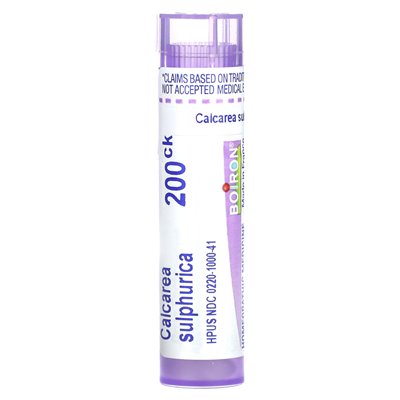Boiron, Calcarea sulphurica, 200CK, ulga trądziku, około 80 granulków