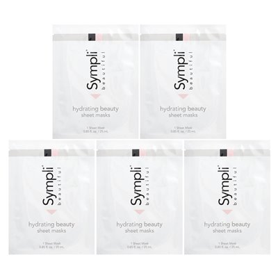 Sympli Beautiful Moisturizing Cosmetics Sheet Mask, 5 Masken, 0,85 fl oz (25 ml)