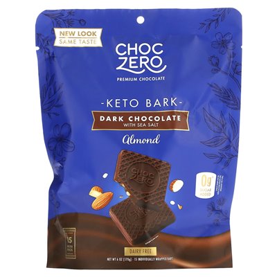 Choczero, kora ketowa, ciemna czekolada z solą morską, migdał, 15 mini paczek, 6 uncji (170 g) Choczero, kora ketowa, ciemna czekolada z solą morską, migdał, 15 mini paczek, 6 uncji (170 g)