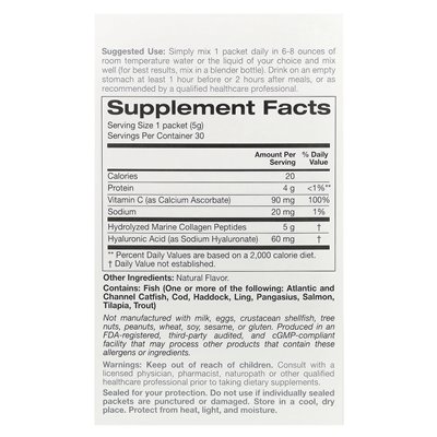 Solumeve, Marine Collagen Peptides Plus Vitamin C & Hyaluronic Acid, Lemon, 30 Packets, 0.19 oz (5.38 g) Each