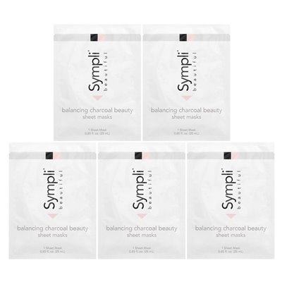 Sympli beautiful balancing sheet masks cosmetics, 5 masks, 0.85 fl oz (25 ml)