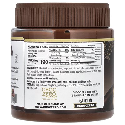 Choczero, Dark Cocoa Ledelnut Spread, 12 uncji (340 g) Choczero, Dark Cocoa Ledelnut Spread, 12 uncji (340 g)