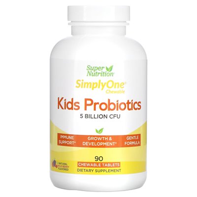 Super Nutrition, Probiotyka Kid, Berry Dzika, 5 miliardów CFU, 90 tabletek do żucia Super Nutrition, Probiotyka Kid, Berry Dzika, 5 miliardów CFU, 90 tabletek do żucia