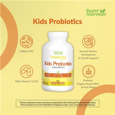 Super Nutrition, Probiotyka Kid, Berry Dzika, 5 miliardów CFU, 90 tabletek do żucia Super Nutrition, Probiotyka Kid, Berry Dzika, 5 miliardów CFU, 90 tabletek do żucia