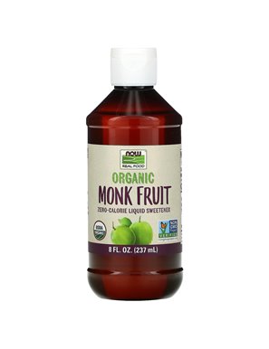 NOW Foods, Real Food, Organic Monki Fruit, Zero-Calorie Liquid Sweetener, 8 oz (237 ml)